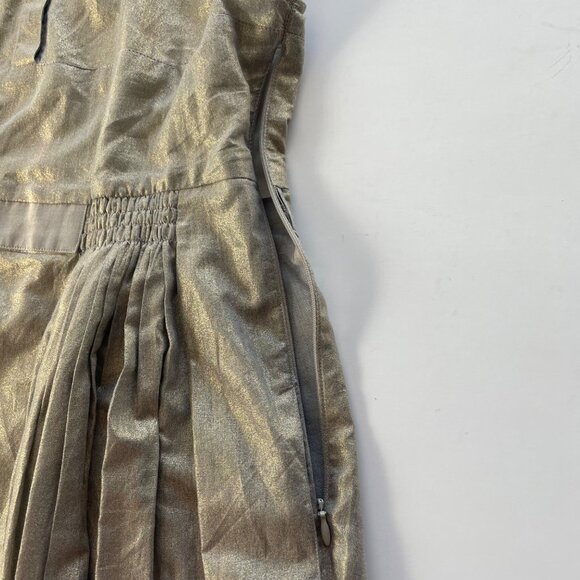 S Max Mara Easy Living Sleeveless Midi Metallic Dress Sz 4 Boho Chic‎ Minimalist - Picture 7 of 15